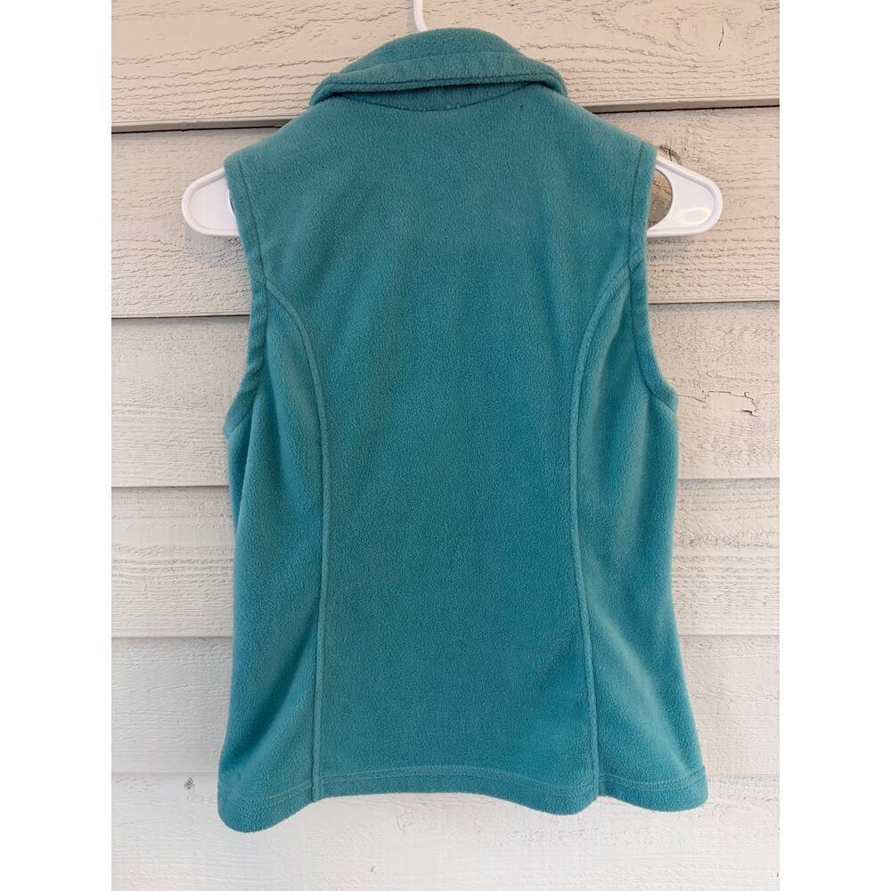 Columbia Fleece Vest Women XS Teal Full Zip Jacket Outdoor Hiking Layer - Picture 8 of 9